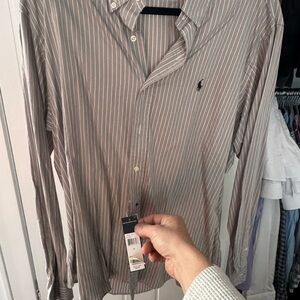 Polo Ralph Lauren Gray Striped Button Down Shirt